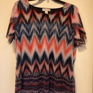 Christopher and Banks Mesh Chevron Blouse